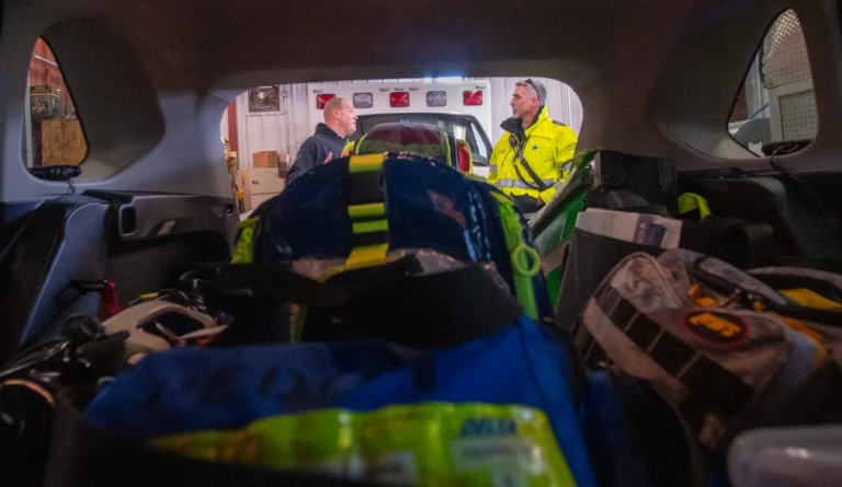 Medical equipment and response bags packed inside the MD3 response vehicle